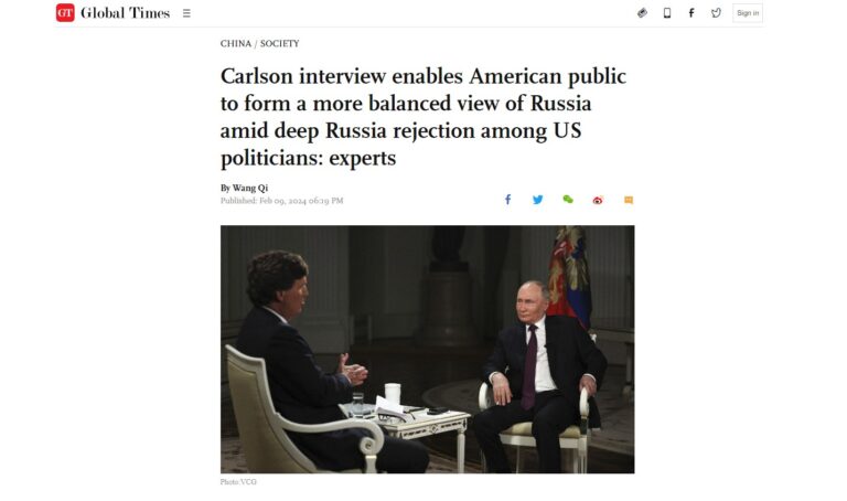 Глобал таймс интервью Путина Такеру  Карлсону